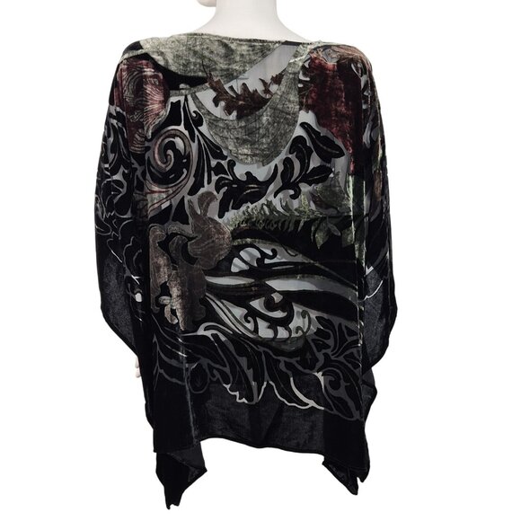 John Mark Women's Tunic Top Blouse Boxy Size Large - XL Boho Floral Black (18) - Picture 5 of 13